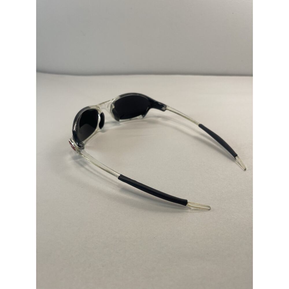 Oakley Sport Sunglasses Black Clear Frame Red Icons w/ Case - Picture 8 of 10